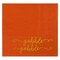 50 Pack Orange Thanksgiving Cocktail Napkins, Gobble Gobble Party Supplies (5 x 5 In)